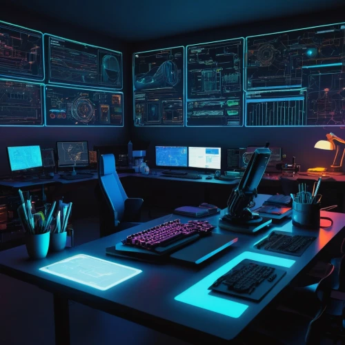control desk,control center,computer room,computer desk,trading floor,computer workstation,stock trader,cyber crime,working space,crypto mining,the server room,night administrator,monitor wall,modern office,dispatcher,research station,telecommunications engineering,workstation,day trading,banking operations,Illustration,American Style,American Style 03