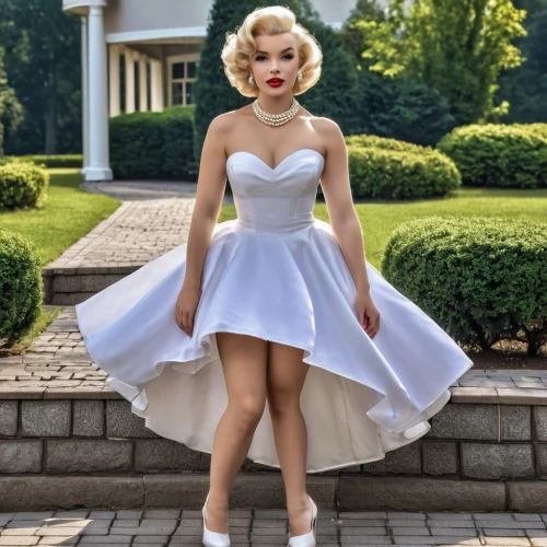 marylin monroe,merilyn monroe,marilyn,marylyn monroe - female,doll dress,pinup girl,bridal party dress,vintage dress,retro pin up girl,dahlia white-green,pin-up model,50's style,blonde in wedding dress,cocktail dress,vintage angel,pin-up girl,pin up christmas girl,pin up,white dress,pin up girl,Photography,General,Realistic