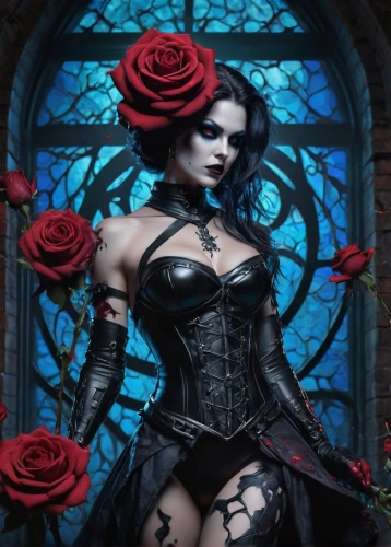 black rose,gothic woman,gothic fashion,red rose,widow flower,red roses,gothic style,black rose hip,gothic portrait,noble roses,with roses,gothic,way of the roses,winter rose,roses,porcelain rose,rosebushes,romantic rose,dark gothic mood,rose wreath,Conceptual Art,Fantasy,Fantasy 34
