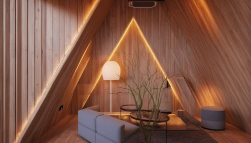 wooden sauna,bamboo curtain,inverted cottage,wooden beams,hallway space,3d rendering,room divider,geometric style,interior design,modern decor,modern room,attic,loft,tipi,small cabin,plywood,cubic house,canopy bed,cabana,wigwam,Photography,General,Realistic