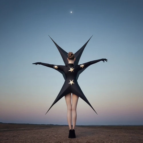 queen of the night,falling star,geometric body,celestial body,burning man,six pointed star,six-pointed star,majorette (dancer),photo manipulation,equilibrium,equilibrist,conceptual photography,sprint woman,aerialist,photomanipulation,shooting star,night star,star winds,image manipulation,christ star,Photography,Documentary Photography,Documentary Photography 30