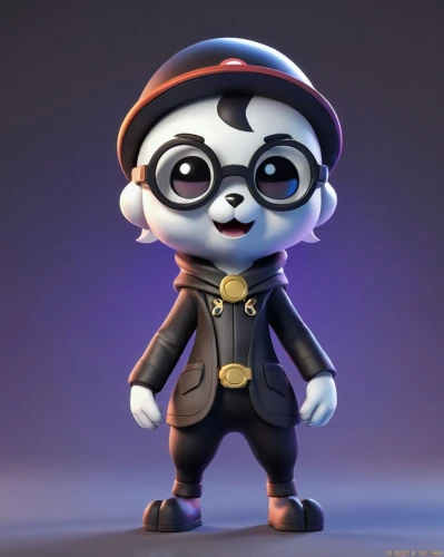 cute cartoon character,officer,pororo the little penguin,pubg mascot,little panda,robber,spy,glasses penguin,burglar,stylish boy,policeman,monkey soldier,chinese panda,3d model,panda,scandia gnome,police officer,inspector,baby panda,3d figure,Unique,3D,3D Character