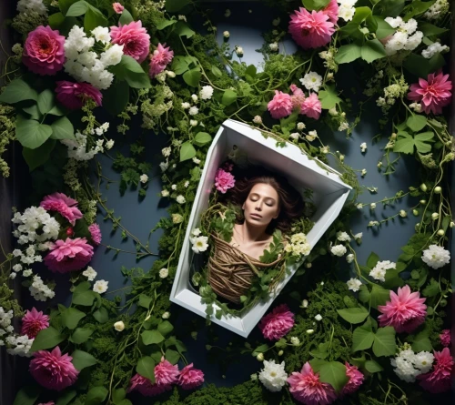 girl in flowers,girl in a wreath,flower arrangement lying,floral frame,the sleeping rose,wreath of flowers,flower frame,iranian nowruz,beautiful girl with flowers,flower box,botanical frame,flowers frame,with roses,peony frame,the girl in the bathtub,flora,falling flowers,roses frame,fallen flower,blooming wreath,Photography,General,Realistic