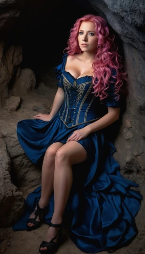 celtic woman,fae,cinderella,fantasy woman,aphrodite,porcelain doll,pink hair,rosa 'the fairy,blue enchantress,pixie,cosplay image,fairy queen,crinoline,social,burlesque,poison,ball gown,sky rose,hoopskirt,celtic queen,Illustration,American Style,American Style 07