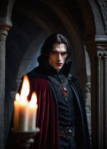 candle wick,dracula,candlemaker,flickering flame,gothic portrait,count,smouldering torches,vax figure,candlelight,black candle,vampire,a candle,burning candle,athos,vampires,candlelights,dark gothic mood,cullen skink,melchior,imperial coat,Art,Classical Oil Painting,Classical Oil Painting 30