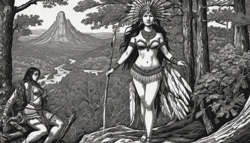 dryad,shamanic,mother earth,shamanism,mother nature,rusalka,the enchantress,priestess,garden of eden,cybele,maya civilization,pachamama,secret garden of venus,polynesian girl,anahata,adam and eve,capricorn mother and child,pocahontas,lacerta,warrior woman,Art,Classical Oil Painting,Classical Oil Painting 17