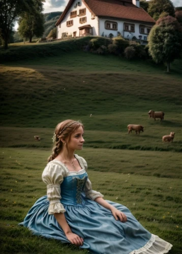 country dress,jane austen,cinderella,bavarian swabia,girl lying on the grass,girl in a long dress,girl in the garden,bavarian,sound of music,bavaria,girl in a historic way,heidi country,idyll,fairy tale castle sigmaringen,tudor,doll's house,thuringia,countrygirl,a girl in a dress,victorian lady