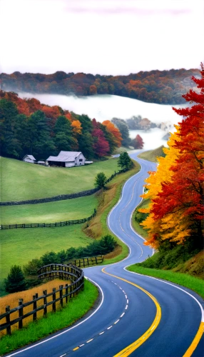 winding roads,fall landscape,vermont,winding road,country road,roads,maple road,mountain road,rolling hills,beautiful landscape,autumn scenery,mountain highway,racing road,aaa,road,autumn landscape,open road,long road,splendid colors,colors of autumn,Art,Artistic Painting,Artistic Painting 51