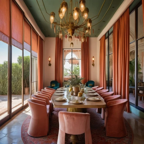 breakfast room,dining room,casa fuster hotel,marrakech,dining table,dining,long table,dining room table,fine dining restaurant,breakfast table,marrakesh,boutique hotel,breakfast hotel,a restaurant,bistro,riad,beverly hills hotel,outdoor dining,alpine restaurant,restaurant,Photography,General,Realistic