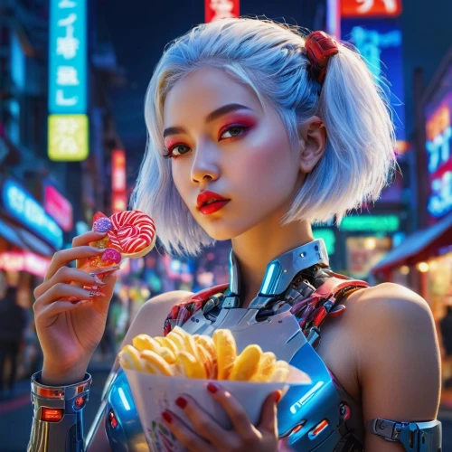 neon candies,neon makeup,neon body painting,neon ice cream,asian vision,harajuku,asian culture,cyberpunk,oriental girl,japanese kawaii,miso,korean,neon tea,neon drinks,asian costume,asia,mandarin sundae,donut illustration,girl with bread-and-butter,appetite,Photography,General,Commercial