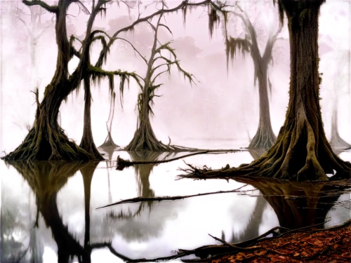 bayou,swampy landscape,swamp,alligator lake,the ugly swamp,spanish moss,alligator alley,bayou la batre,freshwater marsh,backwater,weeping willow,tidal marsh,wet lake,row of trees,ghost forest,herman national park,wetlands,riparian forest,acid lake,backwaters,Illustration,Paper based,Paper Based 16