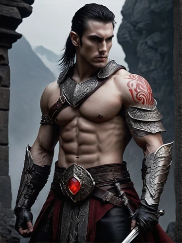 male elf,barbarian,male character,fantasy warrior,vax figure,heroic fantasy,daemon,half orc,swordsman,female warrior,muscular,warlord,drago milenario,aladha,aladin,siam fighter,the warrior,warrior east,greek god,krad,Conceptual Art,Sci-Fi,Sci-Fi 20