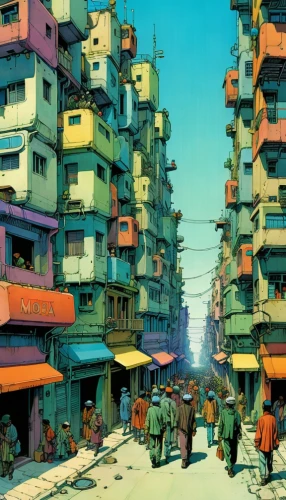 kowloon,kowloon city,colorful city,saigon,hanoi,moc chau hill,slums,slum,kathmandu,urbanization,busan,havana,bombay,shirakami-sanchi,hong kong,world digital painting,souk,gobelin,mumbai,teal blue asia