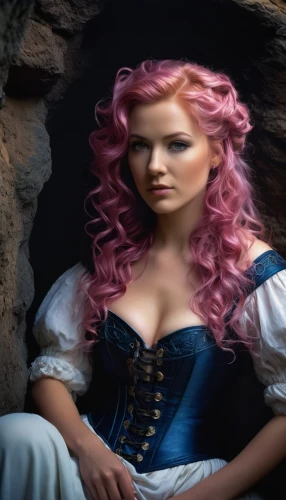 celtic woman,celtic queen,fairy tale character,fantasy woman,rapunzel,fantasy picture,the sea maid,portrait photographers,fantasy portrait,bodice,digital compositing,pink hair,fae,victorian lady,portrait background,romantic portrait,the blonde in the river,image manipulation,photoshop manipulation,portrait photography,Illustration,American Style,American Style 07