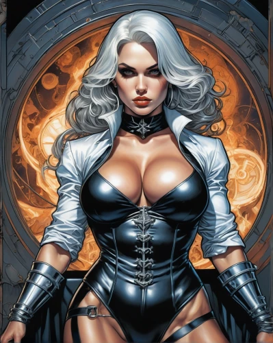 femme fatale,black widow,birds of prey,birds of prey-night,huntress,black cat,fantasy woman,hard woman,dark angel,sorceress,evil woman,harley,super heroine,goddess of justice,head woman,catwoman,breastplate,female warrior,widow,rosa ' amber cover,Conceptual Art,Sci-Fi,Sci-Fi 13