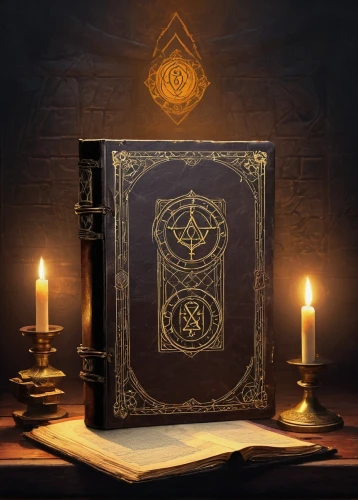 magic grimoire,prayer book,magic book,occult,hymn book,divination,card box,metatron's cube,mystery book cover,guide book,ancient icon,triquetra,guestbook,runes,artifact,symbol of good luck,esoteric symbol,alchemy,treasure chest,codex,Illustration,Japanese style,Japanese Style 06