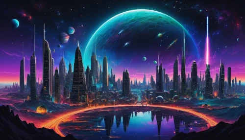 alien world,futuristic landscape,alien planet,fantasy landscape,fantasy city,fantasy world,space art,fantasia,vast,dream world,planet,3d fantasy,fantasy picture,planet alien sky,planet eart,fractal environment,ice planet,starscape,utopian,gas planet,Art,Classical Oil Painting,Classical Oil Painting 43