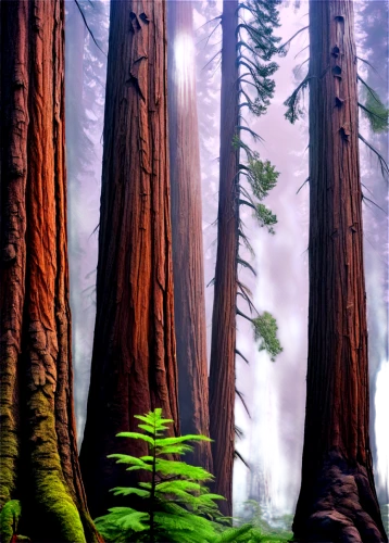 redwoods,redwood tree,redwood,old-growth forest,spruce forest,fir forest,coniferous forest,spruce-fir forest,temperate coniferous forest,pine forest,northwest forest,spruce trees,cartoon forest,tropical and subtropical coniferous forests,foggy forest,larch forests,forest landscape,pine trees,forests,evergreen trees,Illustration,Realistic Fantasy,Realistic Fantasy 44