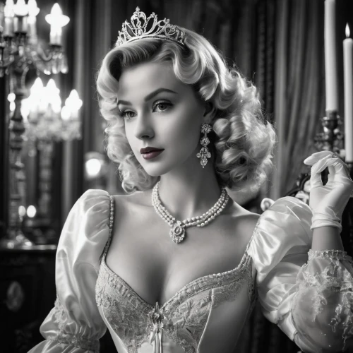 cinderella,merilyn monroe,burlesque,bridal jewelry,debutante,bridal clothing,marylin monroe,elsa,bridal accessory,vintage woman,diadem,madonna,bridal,tiara,victorian lady,blonde in wedding dress,bridal dress,elizabeth ii,marylyn monroe - female,vintage angel,Photography,Black and white photography,Black and White Photography 08