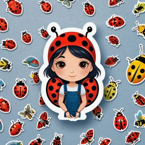 lady bug,ladybug,asian lady beetle,ladybugs,two-point-ladybug,ladybird,ladybird beetle,hatching ladybug,rose beetle,coccinellidae,butterfly clip art,vanessa (butterfly),red bugs,insects,jewel beetles,forest beetle,my clipart,jewel bugs,leaf beetle,red fly,Unique,Design,Sticker