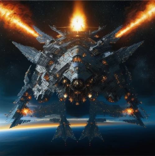 dreadnought,battlecruiser,meteor,fast space cruiser,mg j-type,victory ship,vulcania,asteroid,space station,light cruiser,destroyer,meteoroid,missiles,supercarrier,carrack,burning earth,constellation centaur,centrepiece,space ships,asteroids,Illustration,Japanese style,Japanese Style 18