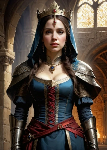 celtic queen,queen of hearts,fantasy woman,joan of arc,female warrior,massively multiplayer online role-playing game,almudena,cinderella,fantasy portrait,sterntaler,catarina,medieval,blue enchantress,artemisia,tiara,queen s,girl in a historic way,caerula,the enchantress,fairy tale character