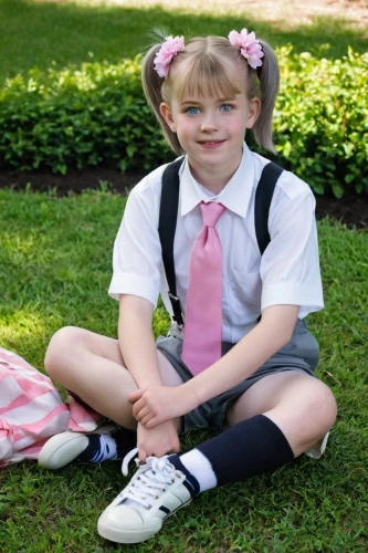 school uniform,primary school student,schoolgirl,school skirt,school clothes,a uniform,little girl in pink dress,little girl dresses,sports uniform,cute tie,pink bow,children's photo shoot,bulli,back-to-school,school start,small münsterländer,montessori,flowered tie,pippi longstocking,pink tie,Art,Artistic Painting,Artistic Painting 47