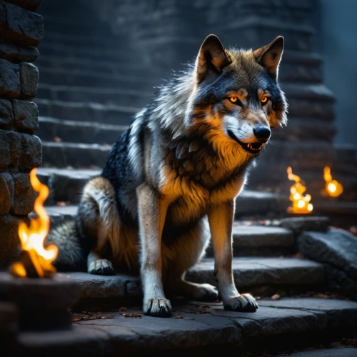 canidae,european wolf,howling wolf,wolf,wolves,red wolf,campfire,wolfdog,tervuren,redfox,howl,fireside,carpathian shepherd dog,gray wolf,fawkes,bohemian shepherd,a fox,native american indian dog,fire eyes,scent hound,Photography,General,Fantasy