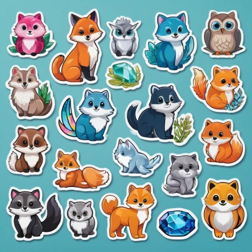 animal stickers,rodentia icons,fox stacked animals,animal icons,stickers,kawaii animal patches,round animals,kawaii animal patch,round kawaii animals,animal shapes,foxes,raccoons,christmas stickers,clipart sticker,kawaii animals,small animals,animal faces,cat vector,owl background,stacked animals,Unique,Design,Sticker