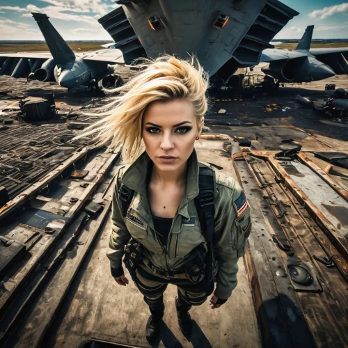 fighter pilot,bomber,on the ground,fighter aircraft,runways,aviation,fighter,airbase,helicopter pilot,lost in war,military,air force,airplanes,scrapyard,forces,blackhawk,post apocalyptic,portrait photography,sofia,aviator,Photography,General,Fantasy