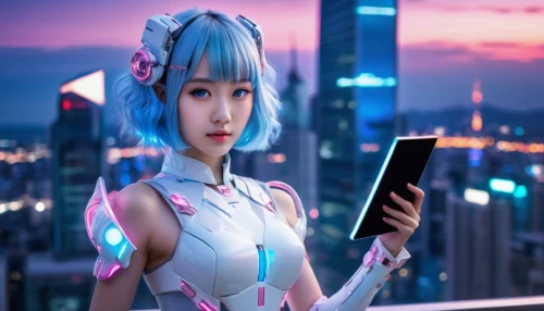 holding ipad,hk,huawei,hatsune miku,e-reader,aqua,ai,honor 9,alipay,mobile tablet,anime 3d,miku,japanese sakura background,lg magna,hong,chat bot,anime girl,siu mei,technology of the future,cpu,Conceptual Art,Daily,Daily 05