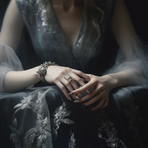 silver wedding,dead bride,jessamine,woman hands,girl in a long dress,wedding ring,mystical portrait of a girl,conceptual photography,wedding photography,bridal,femininity,adornments,the girl in nightie,diadem,elegant,enchanting,bride,praying woman,fatma's hand,wedding rings,Conceptual Art,Oil color,Oil Color 01