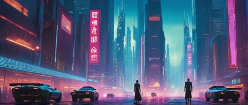 cyberpunk,shanghai,hong kong,tokyo city,tokyo,shinjuku,dystopian,taipei,metropolis,futuristic,cityscape,kowloon,futuristic landscape,neon arrows,fantasy city,vapor,hk,dystopia,harbour city,colorful city,Illustration,Retro,Retro 01