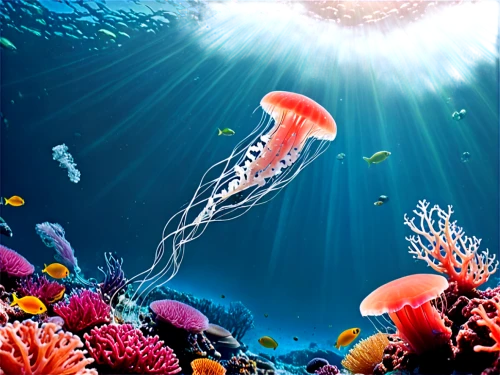 marine invertebrates,sea life underwater,sea animals,cnidaria,sea anemone,jellyfishes,cnidarian,aquarium lighting,underwater background,marine biology,sealife,jellyfish,sea-life,marine life,underwater landscape,underwater world,box jellyfish,sea creatures,aquarium decor,sea anemones,Conceptual Art,Sci-Fi,Sci-Fi 29