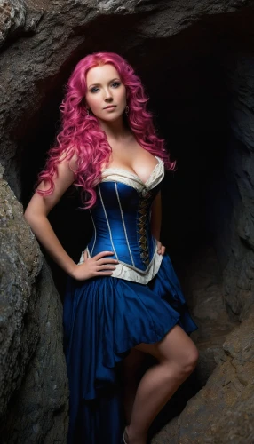 celtic woman,celtic queen,fantasy woman,the sea maid,cosplay image,poison,cave girl,corset,aphrodite's rock,fantasy girl,ariel,fairy tale character,fae,lycia,cinderella,aphrodite,faerie,faery,steampunk,little mermaid,Illustration,American Style,American Style 07