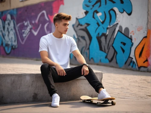 skater,skateboarder,skateboard,skate board,skater boy,skate,skaters,skateboarding,skate park,skateboard deck,skateboarding equipment,skating,longboard,skate shoe,skatepark,man on a bench,artistic roller skating,longboarding,concrete background,male model,Illustration,Realistic Fantasy,Realistic Fantasy 26