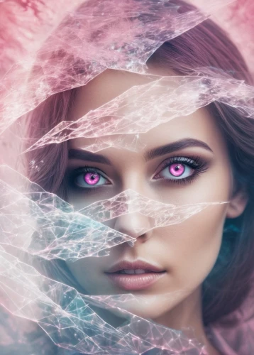 mystical portrait of a girl,women's eyes,image manipulation,violet eyes,faery,fantasy portrait,photo manipulation,deep pink,photomanipulation,fantasy picture,photoshop manipulation,sorceress,fantasy woman,the enchantress,libra,faerie,pink beauty,sci fiction illustration,purple and pink,pink-purple,Photography,Artistic Photography,Artistic Photography 07