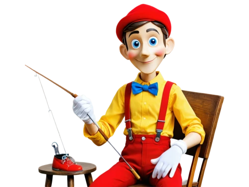 pinocchio,geppetto,a carpenter,conductor,chimney sweep,bellboy,elf,plumber,repairman,elf on a shelf,carpenter,erhu,electrical contractor,basketball officials,jiminy cricket,house painter,recorder,disney character,violin bow,tradesman,Illustration,Realistic Fantasy,Realistic Fantasy 39