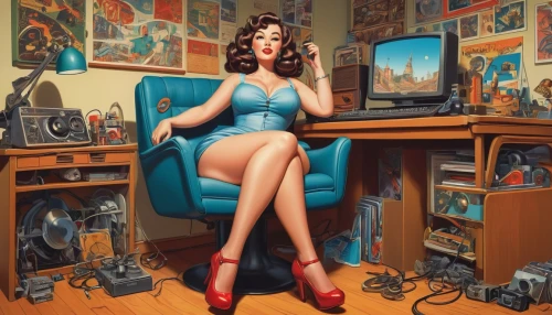 girl at the computer,pin-up girl,retro pin up girl,retro woman,retro women,pin-up,telephone operator,secretary,pin up girl,pin ups,pinup girl,retro pin up girls,pin up,retro girl,pin-up model,pin-up girls,switchboard operator,woman sitting,receptionist,valentine day's pin up,Illustration,Children,Children 03