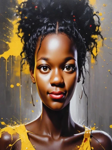 oil painting on canvas,african art,african woman,afro american girls,girl portrait,oil painting,oil on canvas,portrait of a girl,afro-american,art painting,afro american,benin,mystical portrait of a girl,african culture,street artist,yellow skin,girl with bread-and-butter,african,painting technique,khokhloma painting,Photography,Cinematic