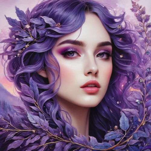 lilac branches,lilac blossom,wisteria,lilac tree,purple lilac,la violetta,california lilac,lilac branch,butterfly lilac,lilacs,golden lilac,the lavender flower,lilac flower,fantasy portrait,lilac bouquet,lavender,violet head elf,lilac flowers,lavendar,violet,Illustration,Realistic Fantasy,Realistic Fantasy 15