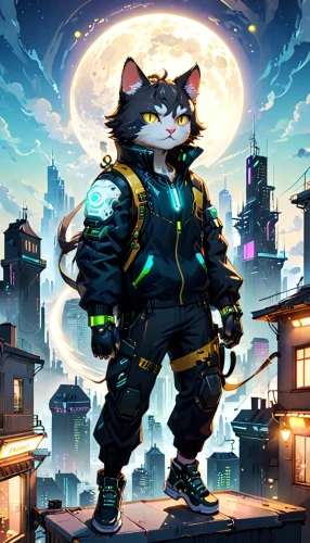 rocket raccoon,cyberpunk,cat warrior,game illustration,owl background,furta,game art,dusk background,raccoon,bear guardian,fire background,nikko,adventurer,art background,pubg mascot,skycraper,katz,would a background,high-wire artist,nimbus,Anime,Anime,Cartoon