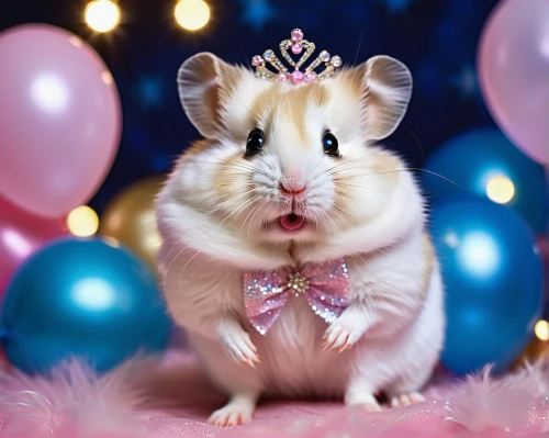 animals play dress-up,quinceañera,party animal,first birthday,second birthday,1st birthday,party hat,year of the rat,guinea pig,guineapig,birthday background,2nd birthday,hamster,kawaii pig,beauty pageant,birthday banner background,birthday party,a princess,circus animal,fête,Art,Artistic Painting,Artistic Painting 47
