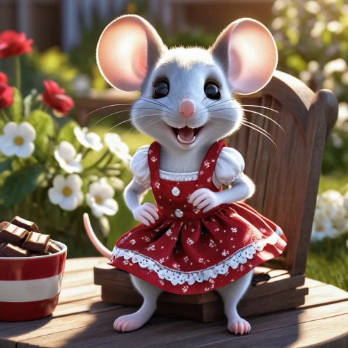 white footed mouse,mouse bacon,musical rodent,white footed mice,mouse,cute cartoon character,animals play dress-up,minnie mouse,vintage mice,mice,minnie,disney character,field mouse,straw mouse,rat na,fairy tale character,ratatouille,whimsical animals,dormouse,rat