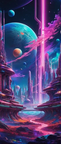 futuristic landscape,alien world,fantasy landscape,alien planet,scifi,vast,cosmos field,fantasy city,space art,fantasia,cg artwork,ice planet,3d fantasy,space port,futuristic,fantasy world,cosmos,planet,cyberspace,vapor,Illustration,Realistic Fantasy,Realistic Fantasy 39