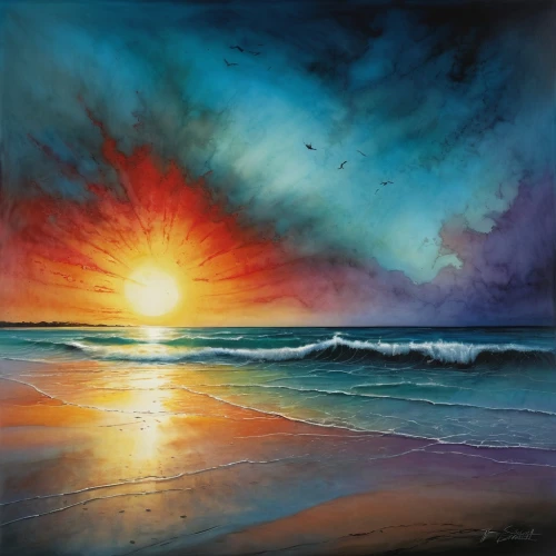 sunrise beach,beach landscape,sunburst background,sunset beach,seascape,coast sunset,sun and sea,sea beach-marigold,sea landscape,atmosphere sunrise sunrise,sun,coastal landscape,oil painting on canvas,3-fold sun,art painting,sunset,sunburst,sunrise,eventide,setting sun,Illustration,Paper based,Paper Based 18