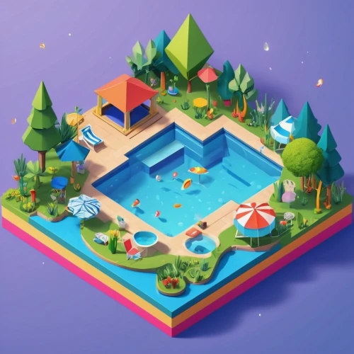 isometric,delight island,diamond lagoon,airbnb icon,resort town,airbnb logo,pool house,swim ring,seaside resort,3d fantasy,artificial islands,lagoon,low poly,low-poly,flying island,floating islands,fairy village,floating island,island suspended,mushroom island,Unique,3D,Isometric