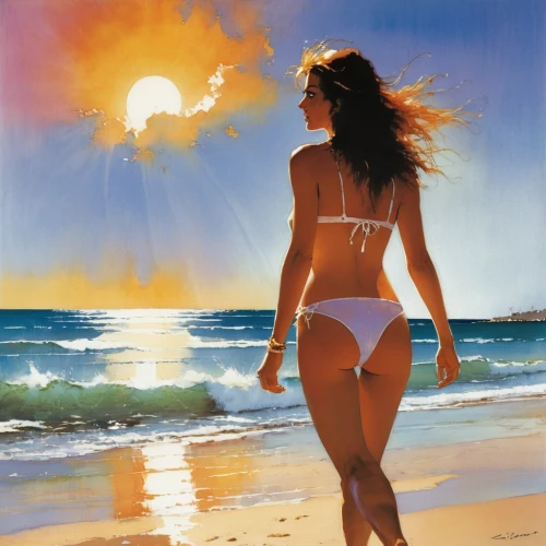 oil painting,oil painting on canvas,sun and sea,dream beach,summersun,art painting,walk on the beach,sunrise beach,beach moonflower,beach scenery,beautiful beach,sunset beach,sun,beach landscape,sunscreen,sun exposure,bright sun,beach background,sun reflection,beautiful beaches,Illustration,Paper based,Paper Based 12