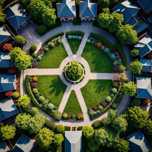 aerial view umbrella,roundabout,traffic circle,highway roundabout,olympiapark,the center of symmetry,aerial landscape,urban park,circle around tree,suburban,semi circle arch,drone shot,flower clock,drone image,urban design,360 °,circular,roof landscape,atomium,mavic 2,Photography,General,Fantasy