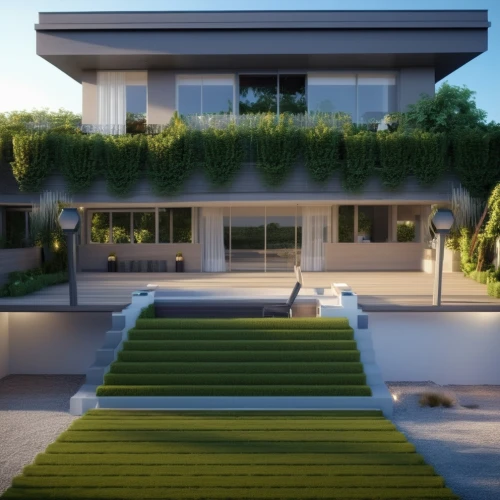 modern house,3d rendering,render,landscape design sydney,garden design sydney,garden elevation,3d rendered,roof landscape,3d render,landscape designers sydney,grass roof,residential house,landscaping,mid century house,modern architecture,artificial grass,green living,luxury home,turf roof,smart house,Photography,General,Realistic